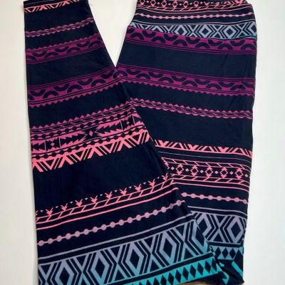 NEW LuLaRoe TC Leggings BLACK TURQUOISE PINK Chevron AZTEC Southwest COLORFUL